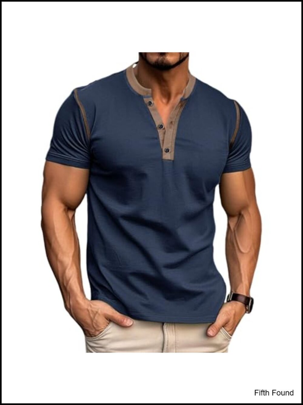 Men's Casual Henley Shirts Cotton Short Sleeve T-Shirt Summer Basic Lightweight